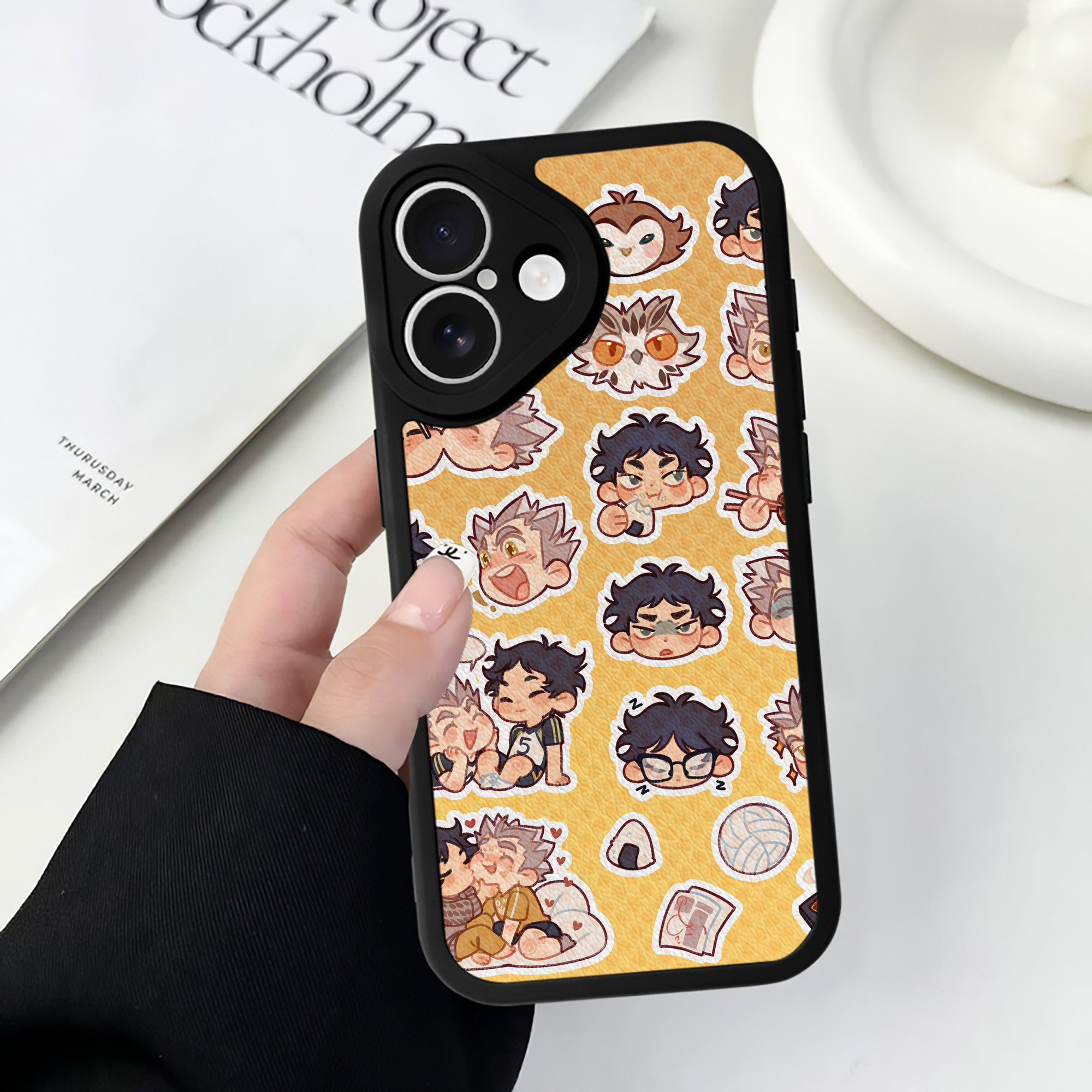 （画像用） ハイキュー!! Haikyu!! 【iPhone 16シリーズ対応】シリコンスマホケース（レザー調） 材質：シリコン